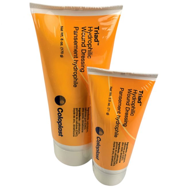 two orange tubes of triad wound cream