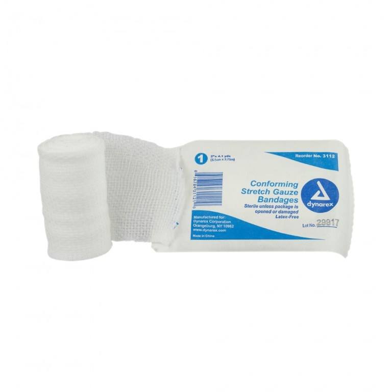 Dynarex Conforming Stretch Gauze Bandages, Sterile