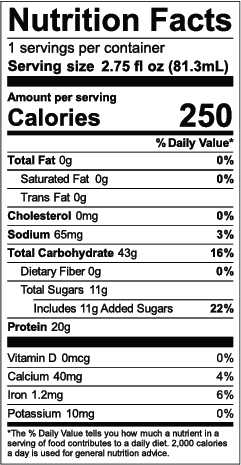 LiquaCel HC Nutritional Facts