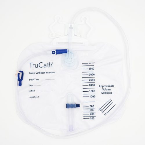 TruCath 4000 ml Night Drainage Bag with T-Tap Drainage Port, Drip Chamber, and Sample Port